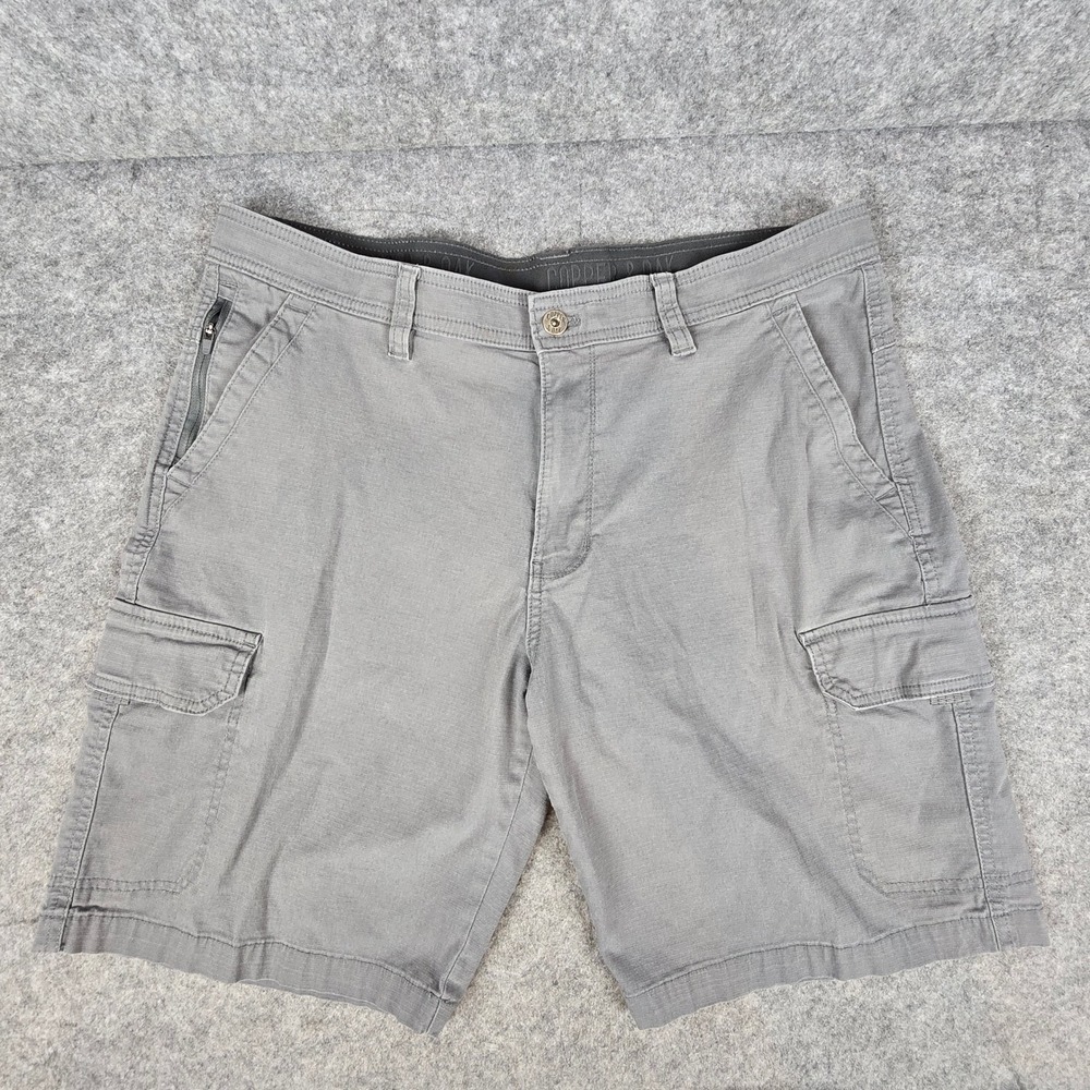 Copper & Oak Supply Co Mens Gray Cargo Shorts Size 36 Cotton Stretch Utility